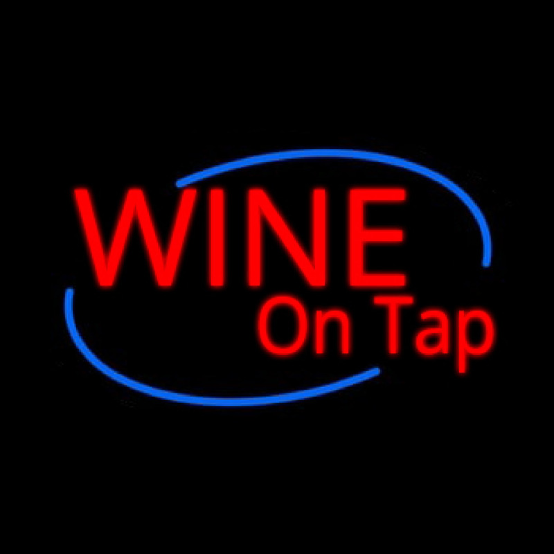 Custom Wine On Tap Oval Neontábla