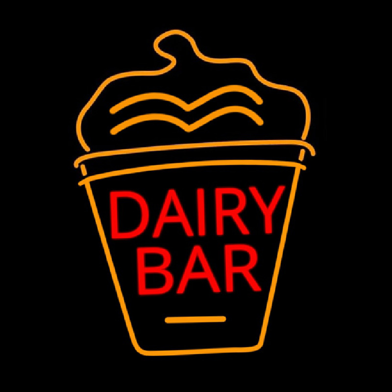 Dairy Bar With Logo Neontábla