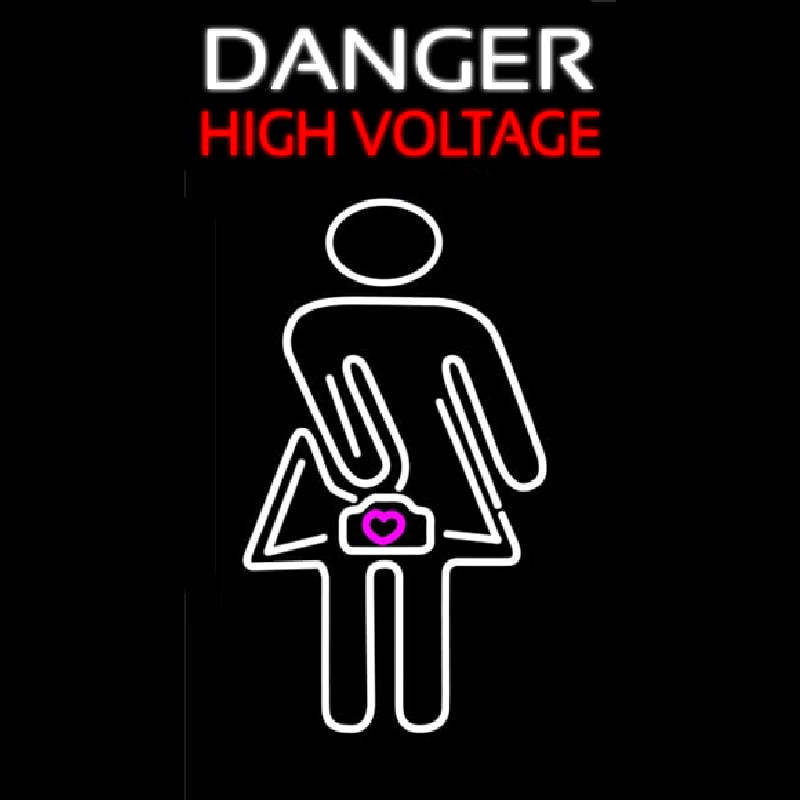 Danger High Voltage Neontábla