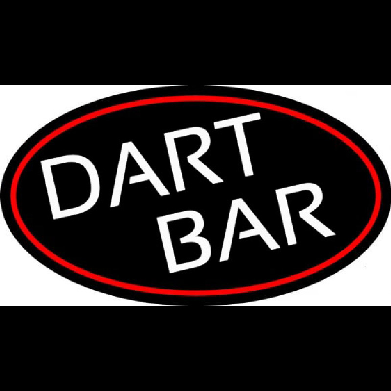 Dart Bar With Oval With Red Border Neontábla