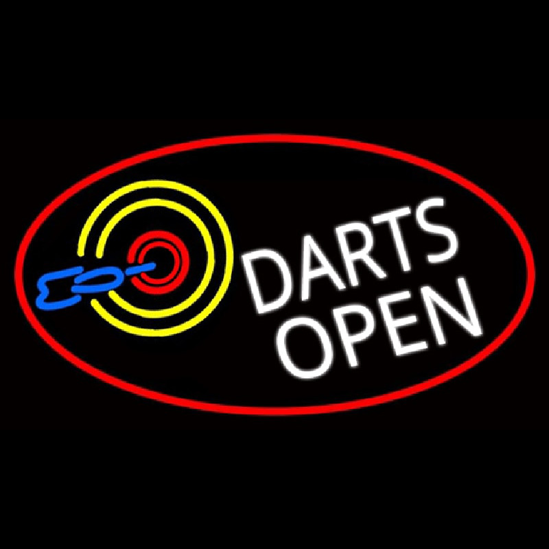 Dart Board Open Oval With Red Border Neontábla