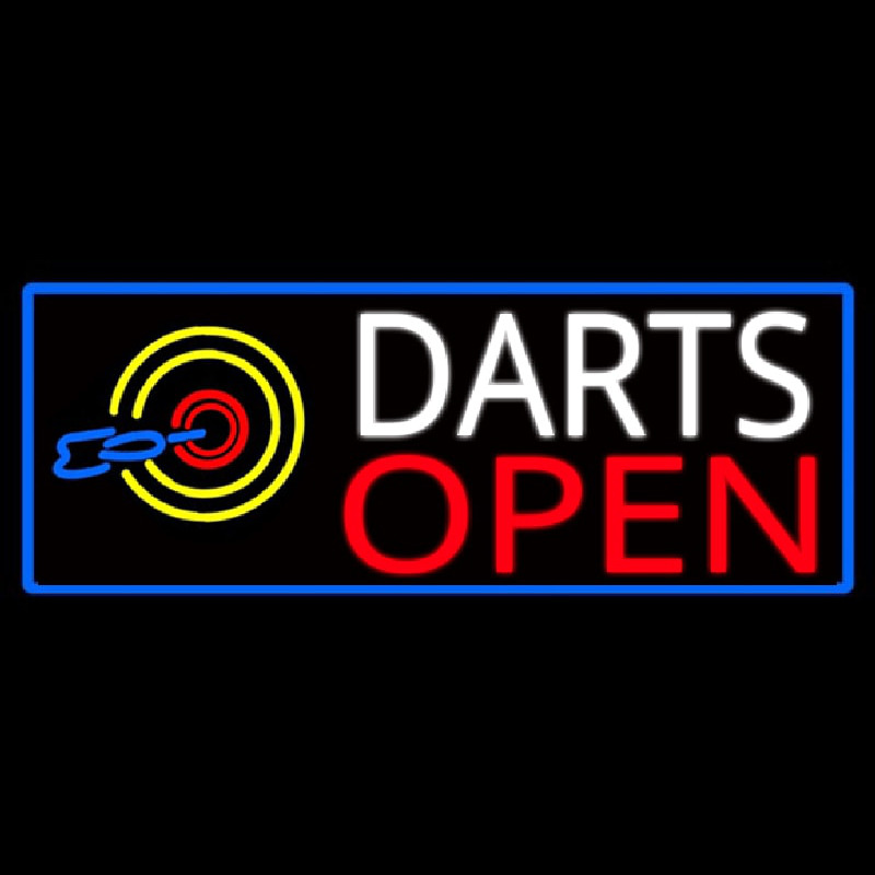 Dart Board Open With Blue Border Neontábla