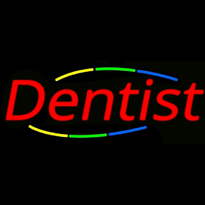 Deco Style Multi Colored Dentist Neontábla