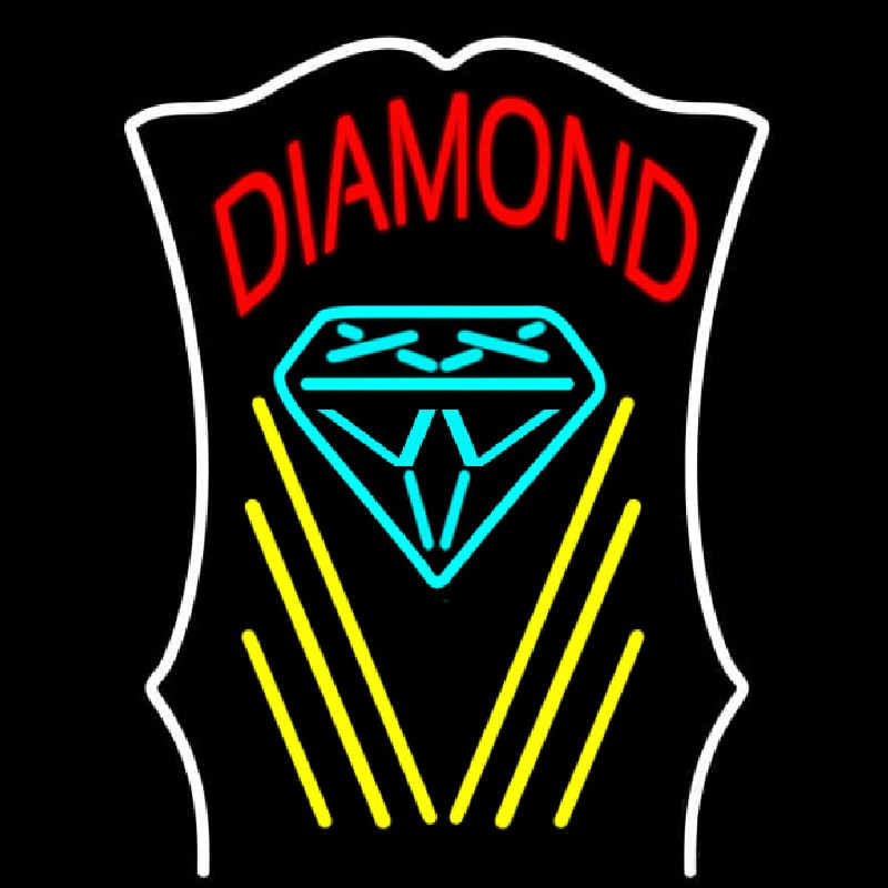 Diamond With White Border Neontábla