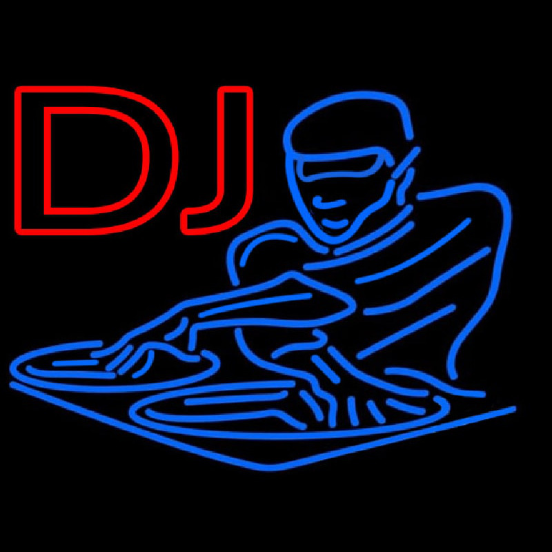 Dj Disc Jockey Disco Music 2 Neontábla