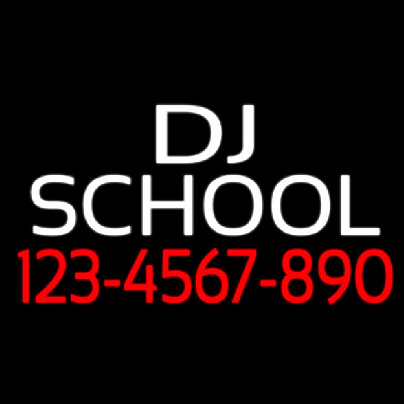 Dj School With Phone Number Neontábla