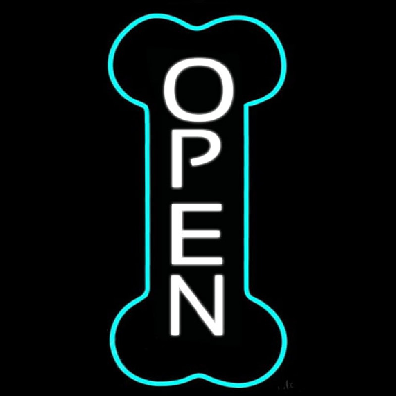 Dog Bone Vertical Open 2 Neontábla