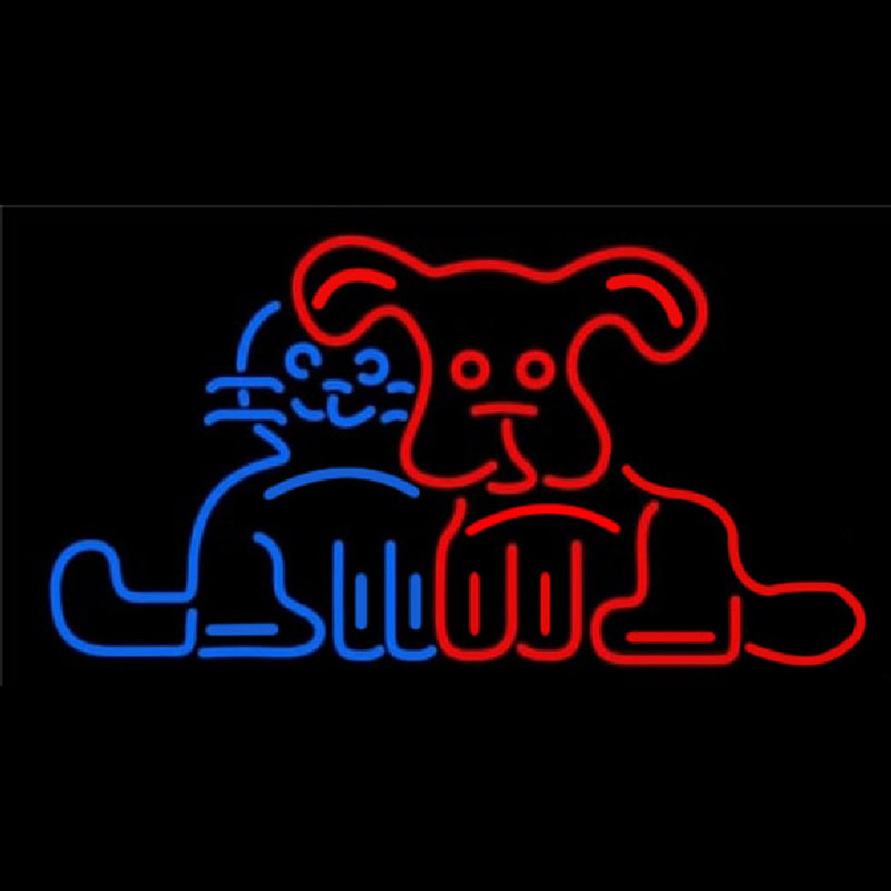 Dog Cat Logo Neontábla