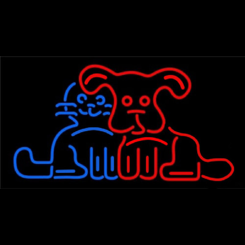Dog Cat Logo Neontábla