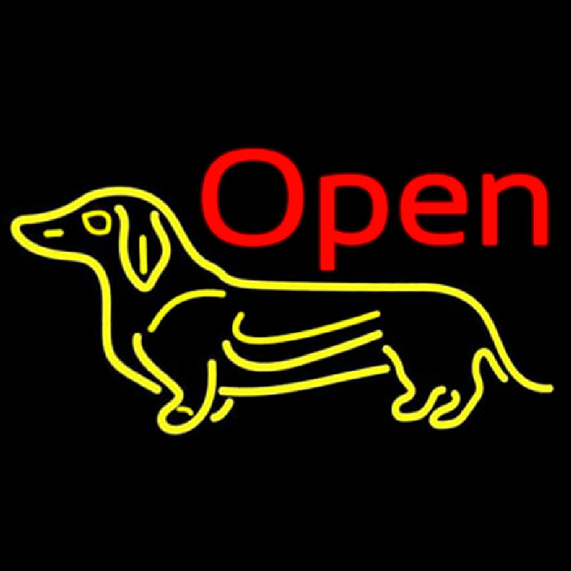 Dog Flashing Open 2 Neontábla