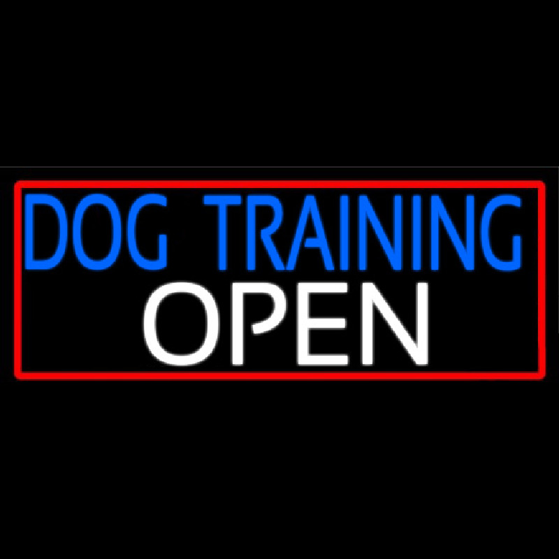 Dog Training Open With Red Border Neontábla