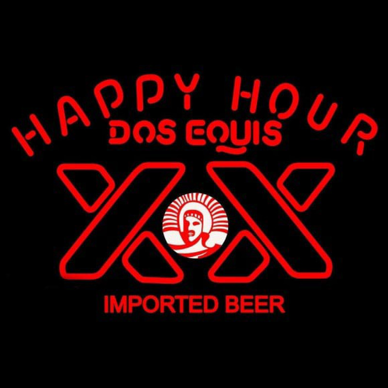 Dos Equis Beer Happy Hour Beer Sign Neontábla