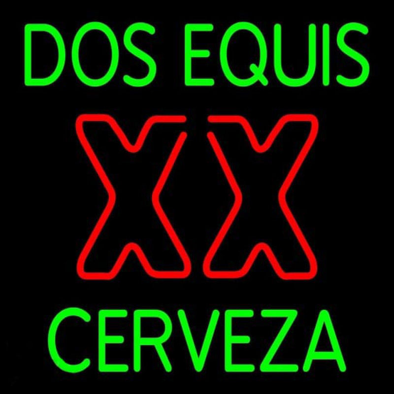 Dos Equis X  Cerveza 24 24 Beer Sign Neontábla