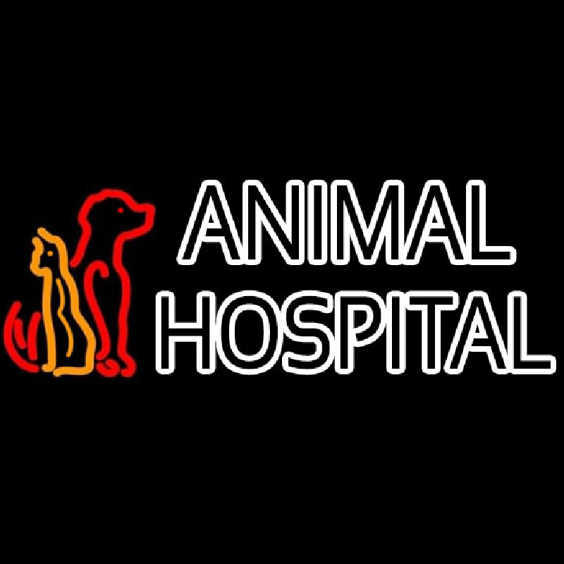 Double Stroke Animal Hospital Neontábla