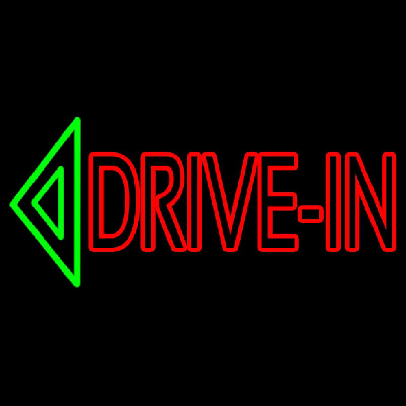 Double Stroke Drive In With Arrow Neontábla