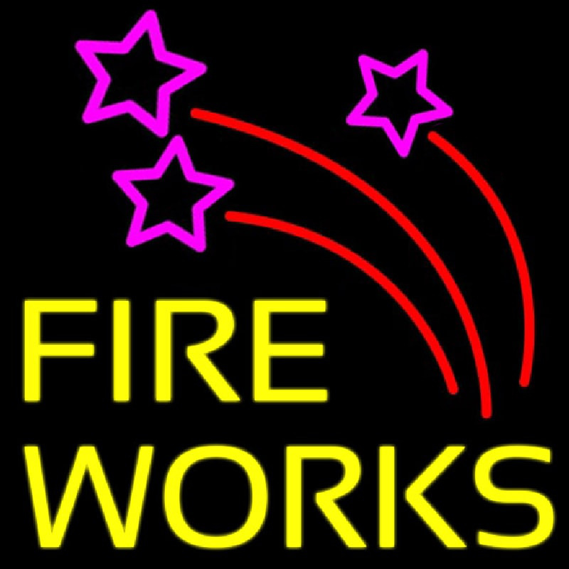 Double Stroke Fire Works 2 Neontábla