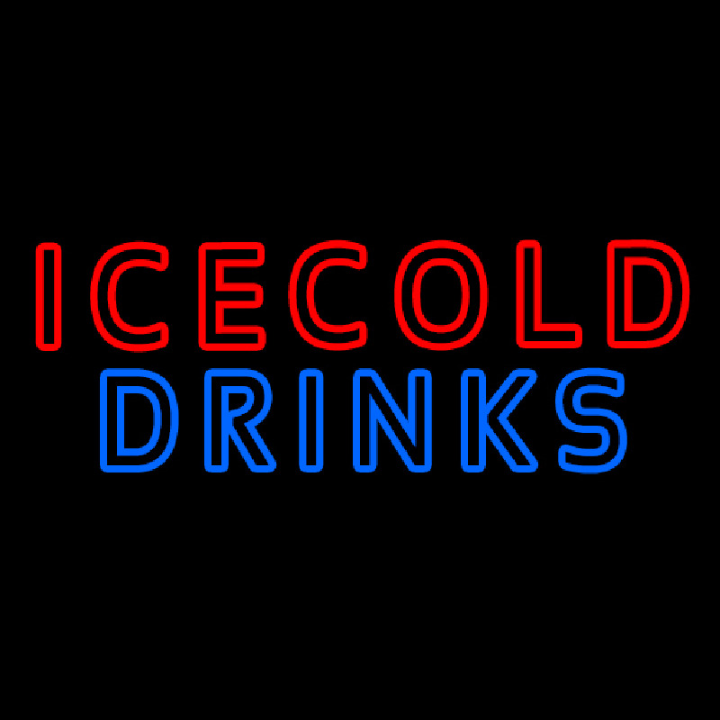Double Stroke Ice Cold Drinks Neontábla