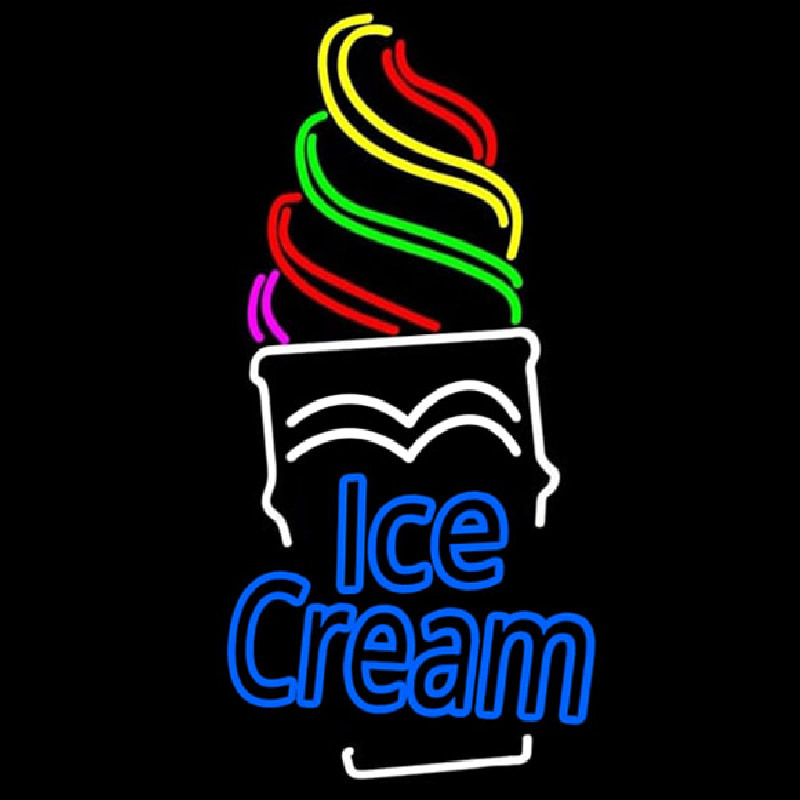 Double Stroke Ice Cream Cone Neontábla