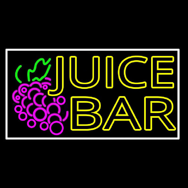 Double Stroke Juice Bar With Grapes Neontábla