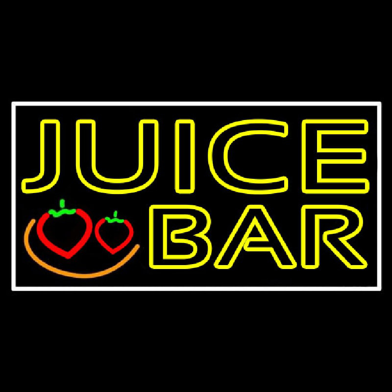 Double Stroke Juice Bar With Strawberries Neontábla