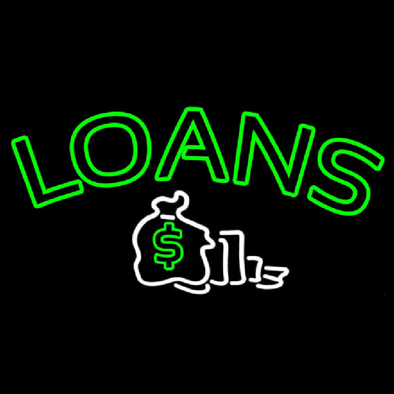Double Stroke Loans With Logo Neontábla