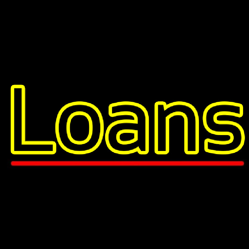 Double Stroke Loans With Red Line Neontábla