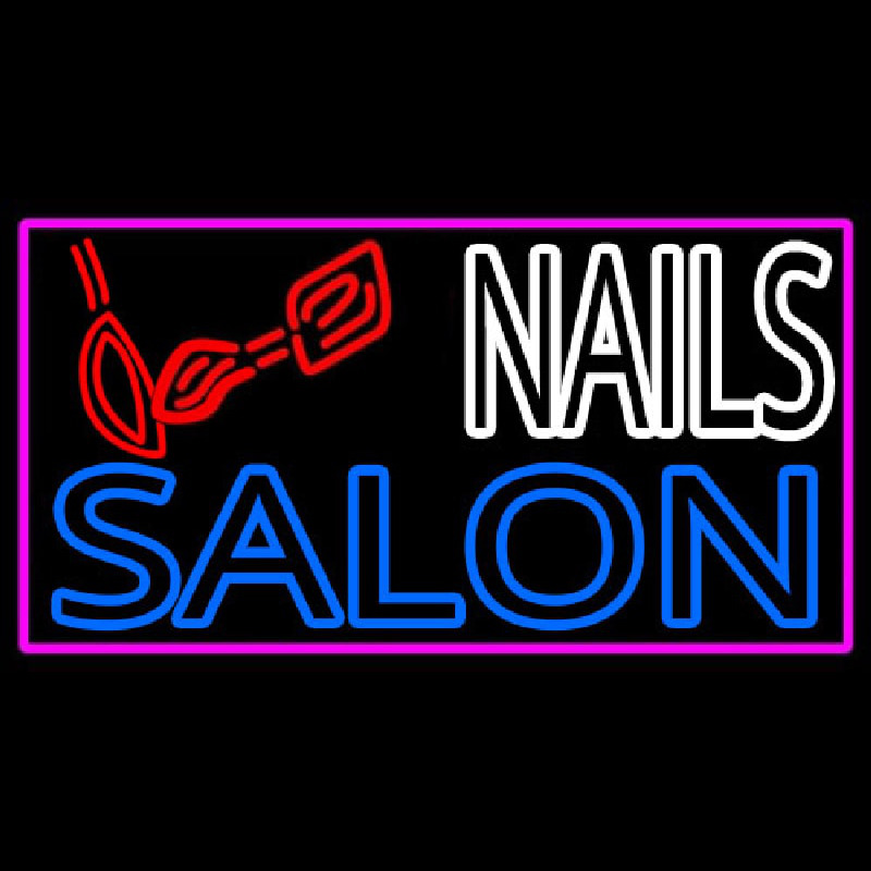 Double Stroke Nail Salon Logo Neontábla