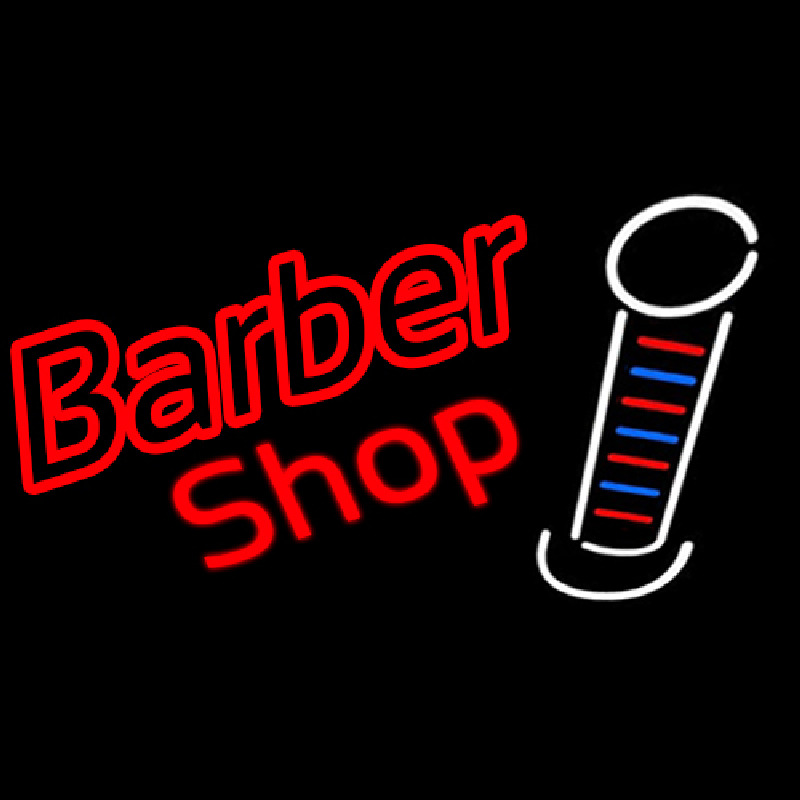 Double Stroke Red Barber Shop Neontábla
