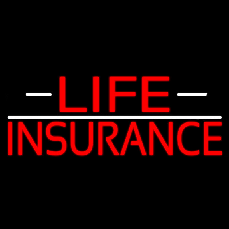 Double Stroke Red Life Insurance With White Lines Neontábla