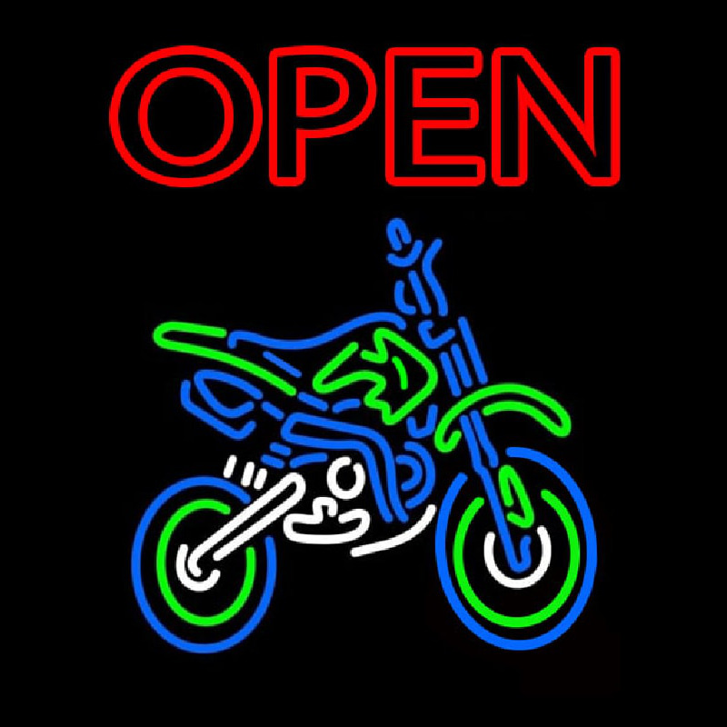 Double Stroke Red Open Bike Logo Neontábla