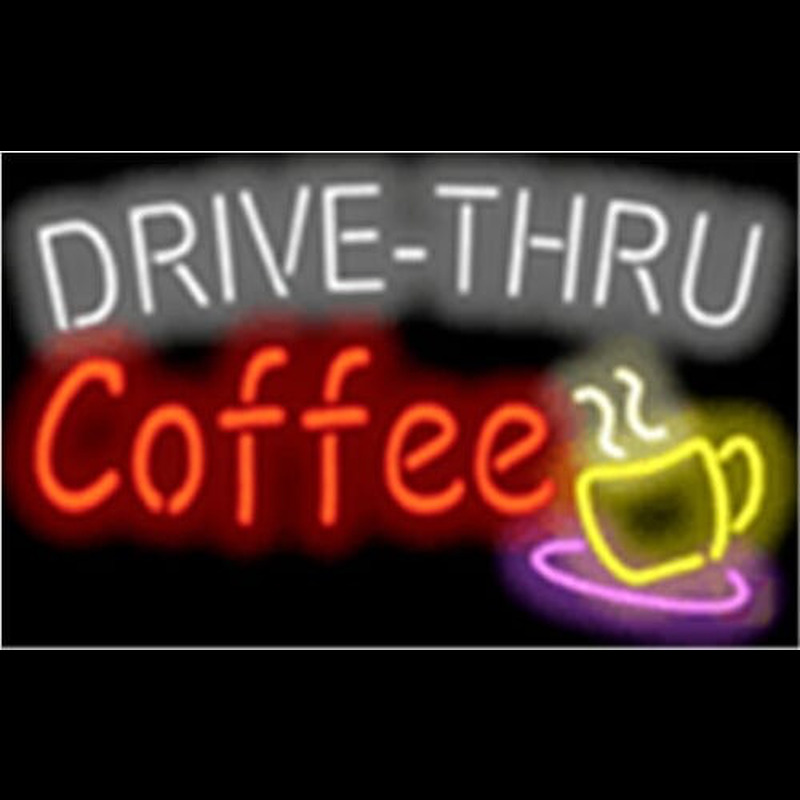 Drive Thru Coffee Cafe Neontábla