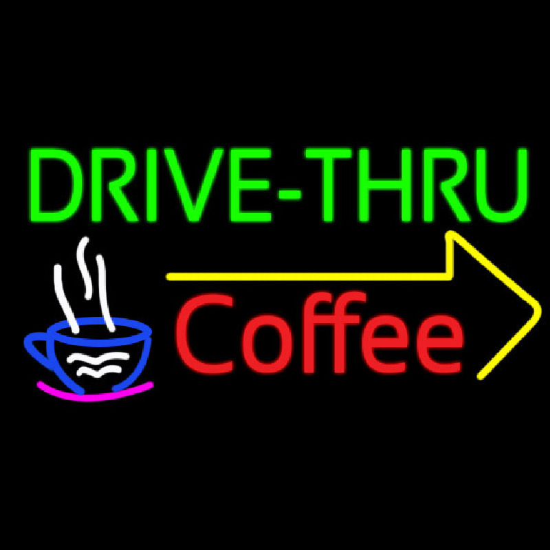 Drive Thru Coffee Neontábla