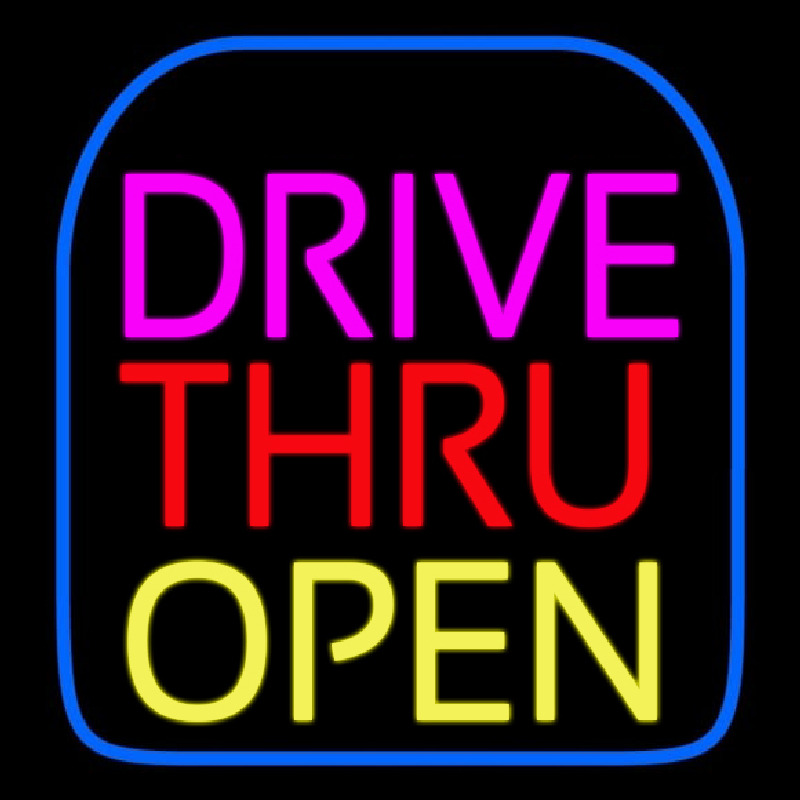 Drive Thru Open Neontábla