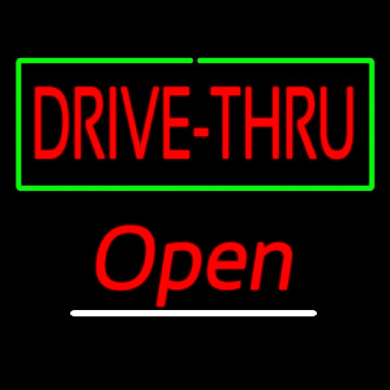 Drive Thru Open Neontábla