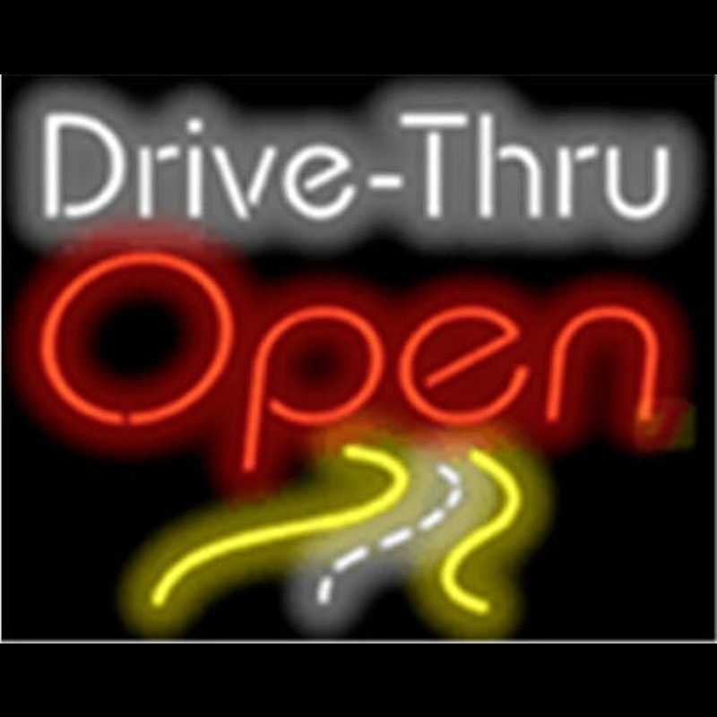 Drive Thru Open Wroad Scene Neontábla