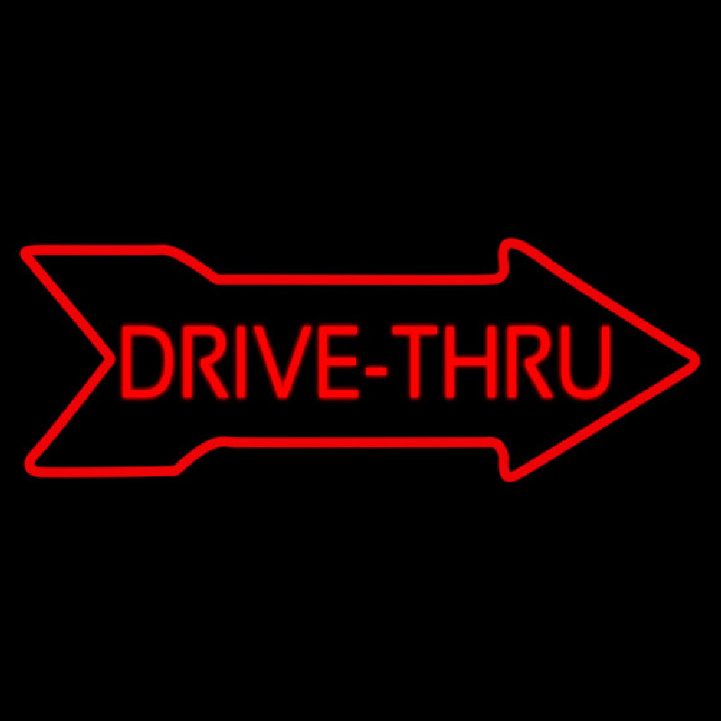 Drive Thru With Arrow Neontábla