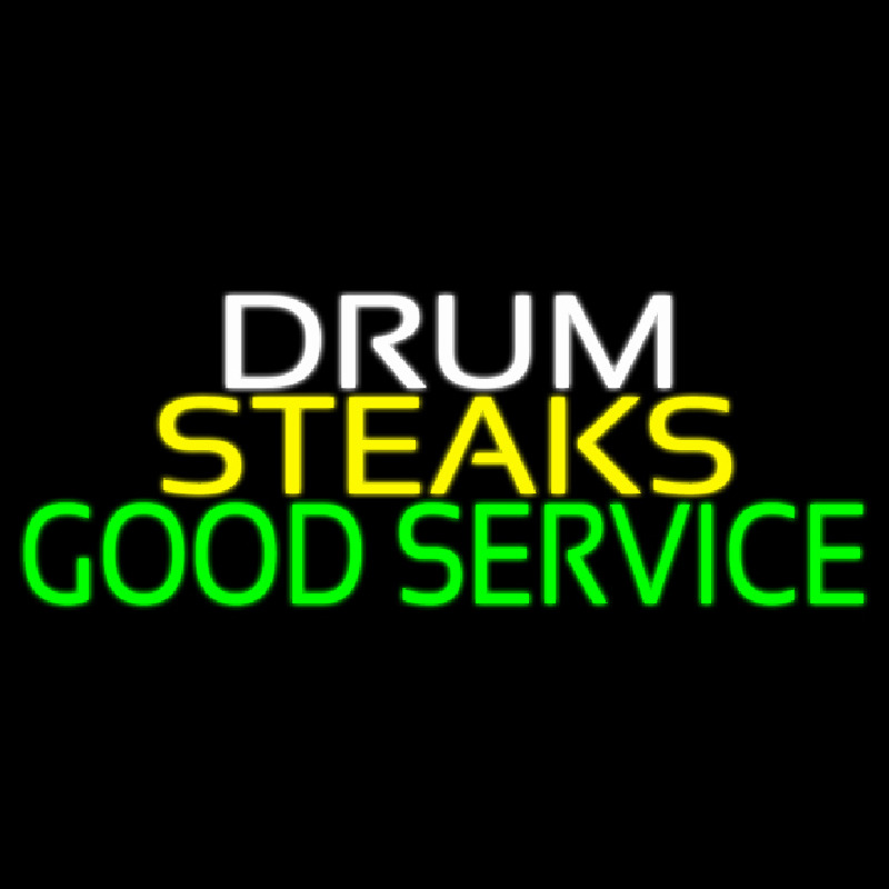 Drum Steaks Good Service Block 1 Neontábla