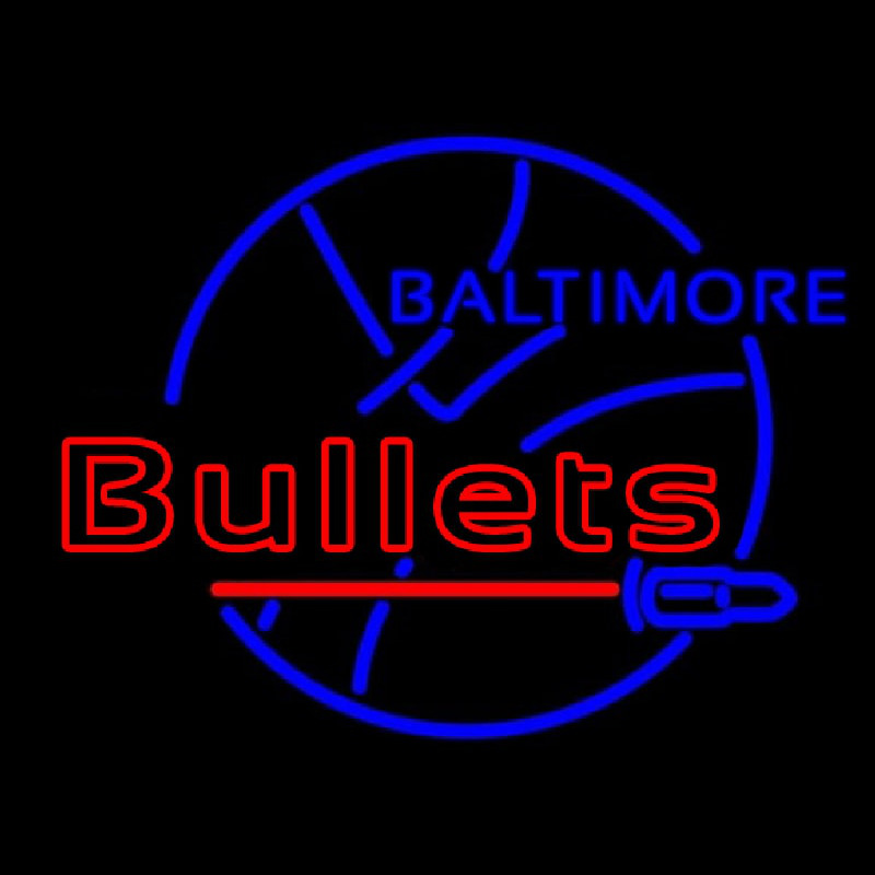 Early Baltimore Bullets Logo Neontábla