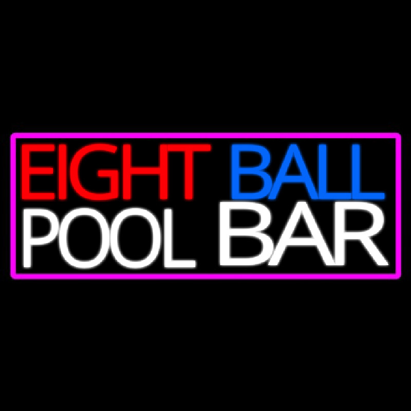 Eight Ball Pool Bar With Pink Border Neontábla