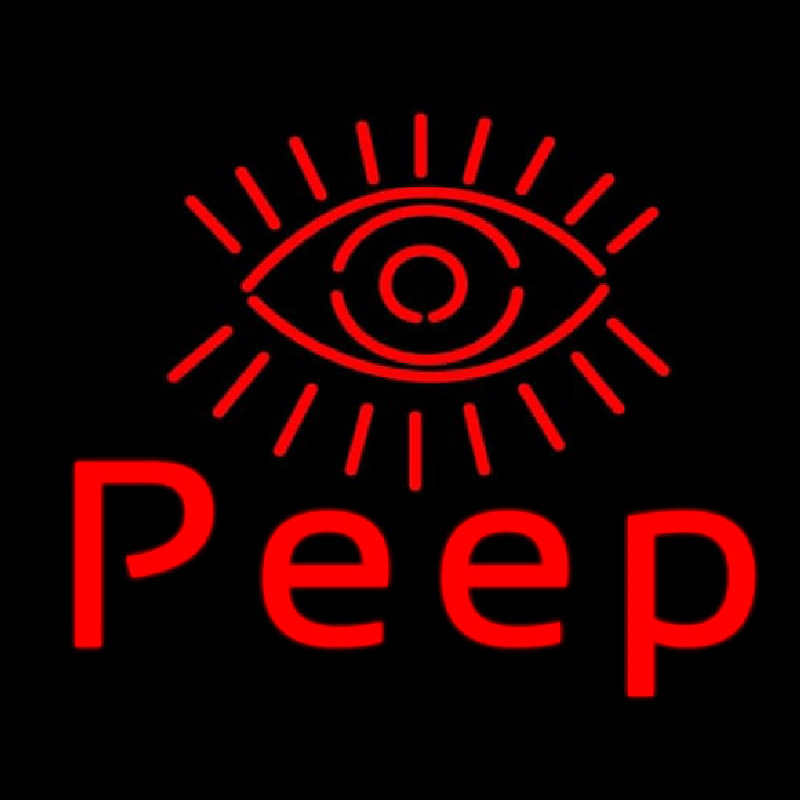 Eye Peep Red Neontábla