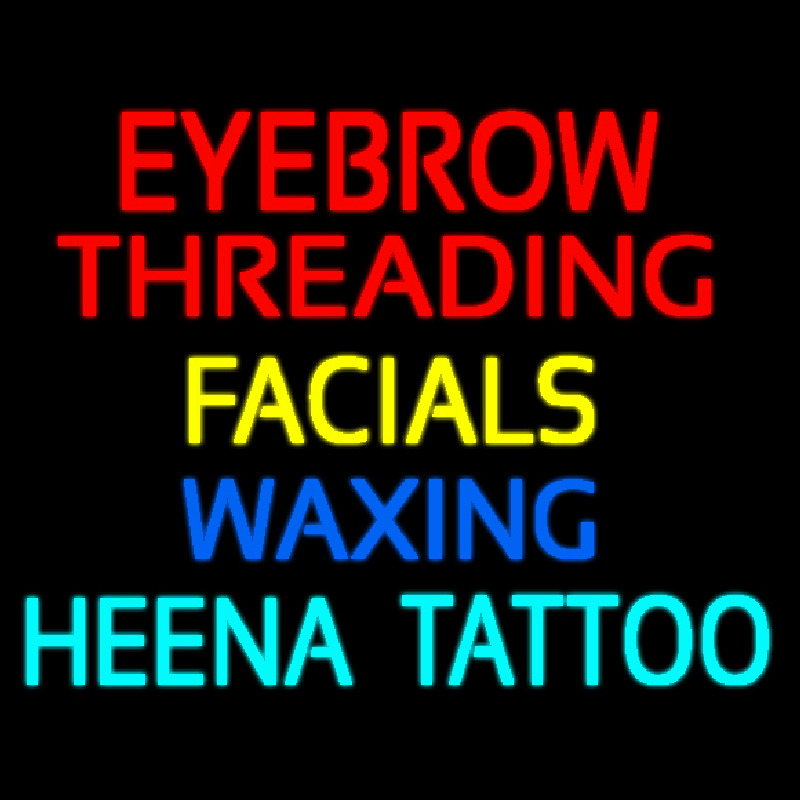Eyebrow Threading Facials Wa ing Neontábla