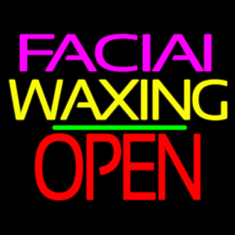 Facial Wa ing Block Open Green Line Neontábla