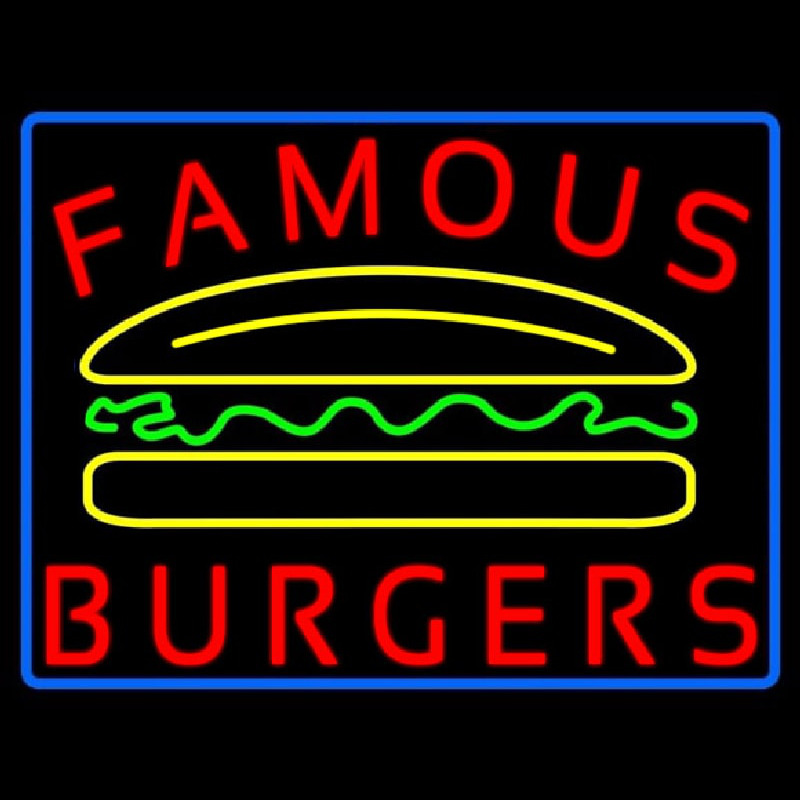 Famous Burgers Neontábla