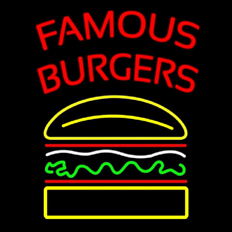 Famous Burgers Neontábla