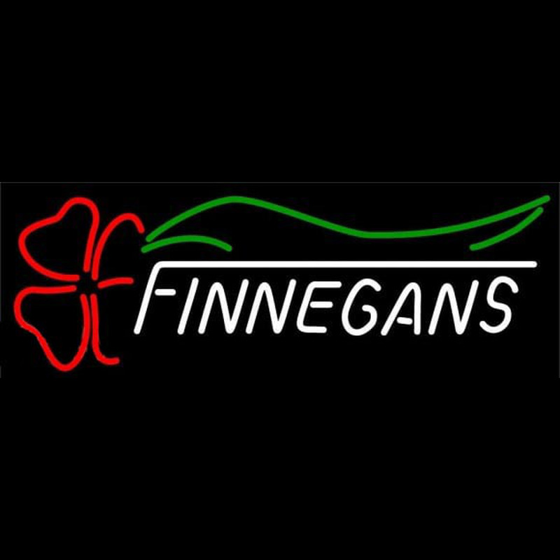 Finnegans With Clover Whiskey Beer Sign Neontábla