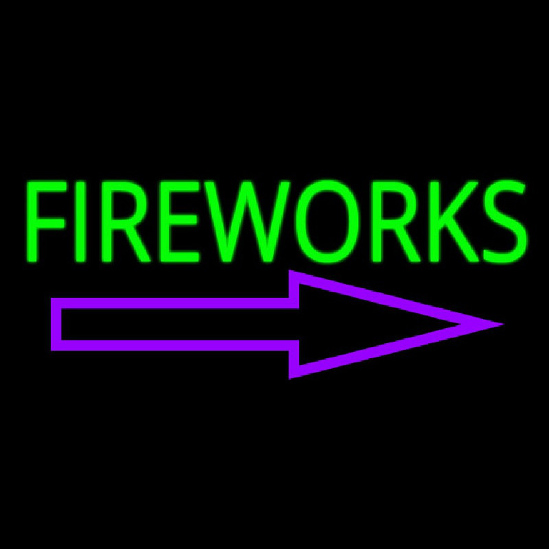 Fireworks With Arrow 1 Neontábla