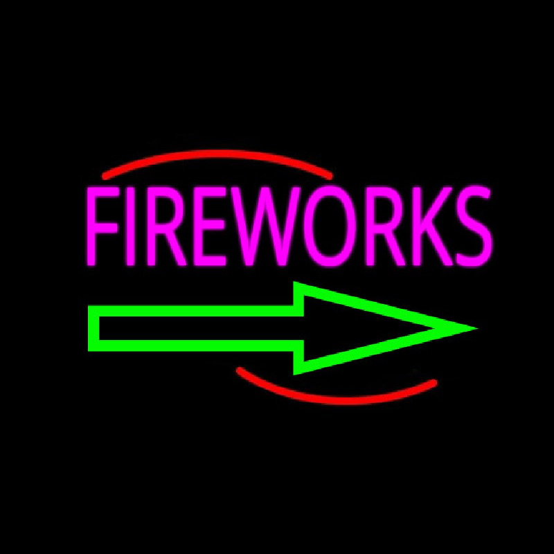 Fireworks With Arrow 2 Neontábla