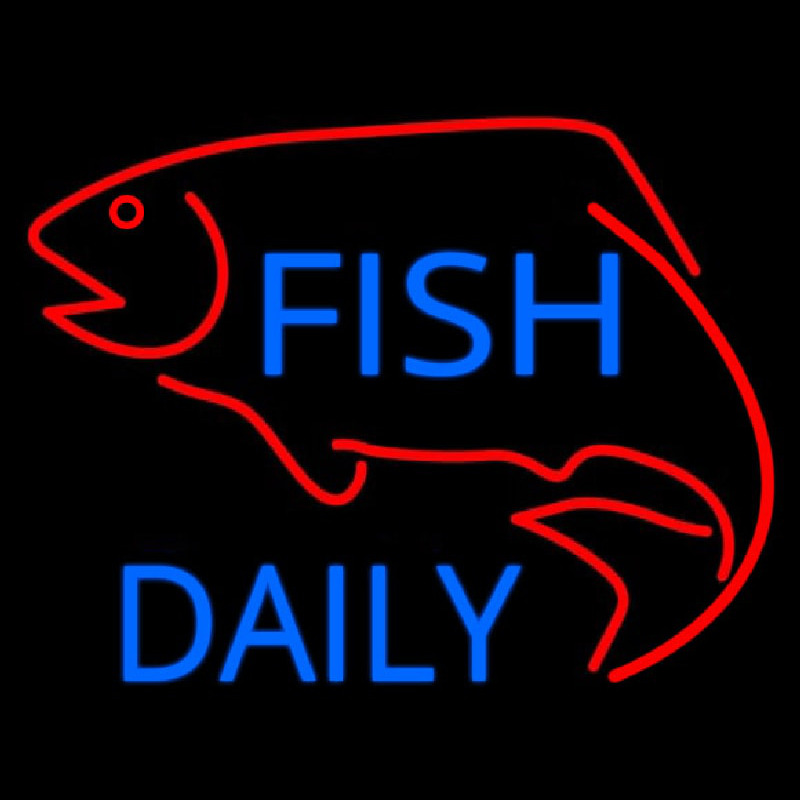 Fish Daily With Red Fish Neontábla