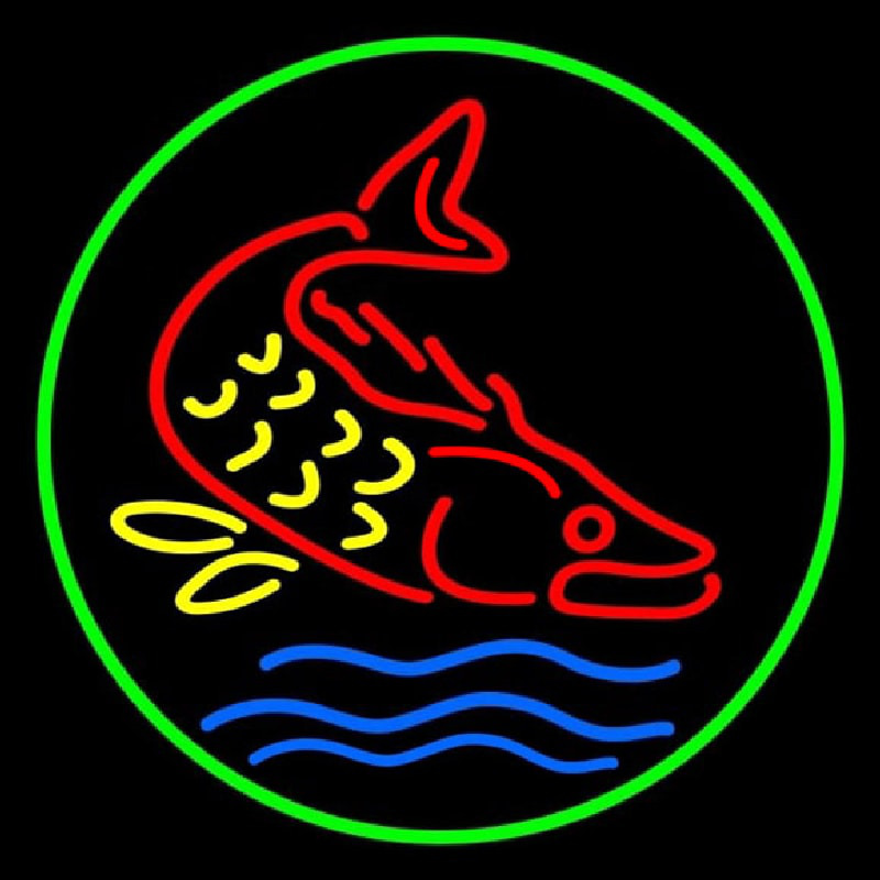 Fish Green Border 2 Neontábla