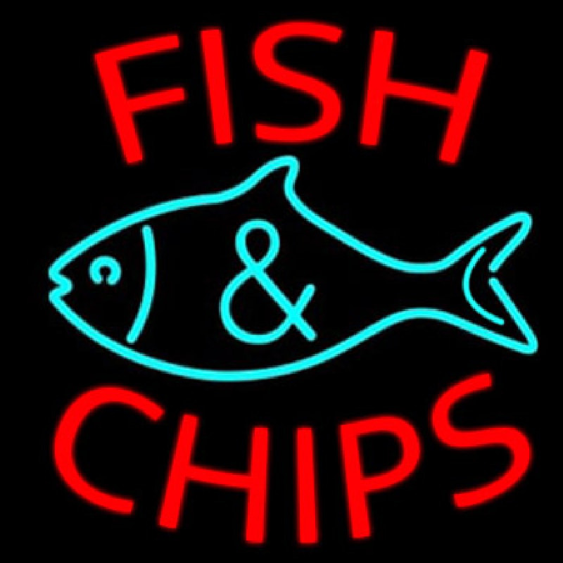 Fish Logo Fish And Chips Neontábla